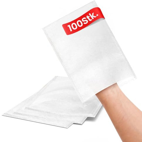 Premium Einmalwaschhandschuhe 100 Stück – ultra soft Molton Waschhandschuhe weiß – Einmalwaschlappen Erwachsene & Baby – waschhandschuh Baumwolle – hygienische Waschlappen für Pflege & Senioren