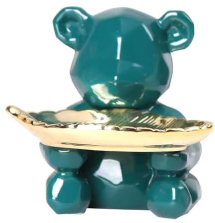 Veemoon Plateau à Bijoux Céramique Plat De Rangement Assiette De Présentation Pour Bijoux Décoratif Vert