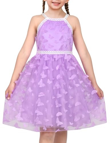 Sunny Fashion Vestito Bambina Turchese Farfalla Ricamato Cavezza Festa 5-12 Anni
