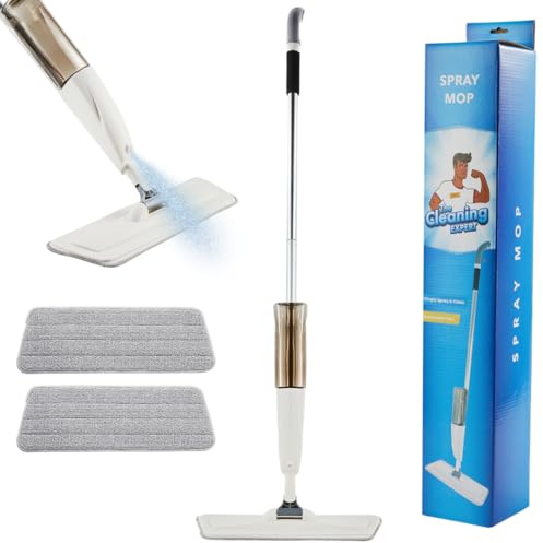 The Cleaning Expert Spray Mop for Floor Cleaning - 700ml Refillable Tank, 2 Washable Microfibre Pads & 360° Swivel Head - Lightweight Wet & Dry Mop for Laminate, Tile, Wood & Vinyl Floors