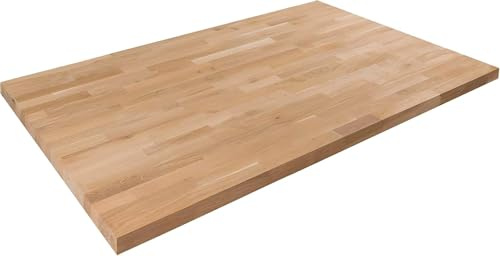 domli Solid Wood Oak Table Top | 1200m x 600mm x 27mm | Top Grade European Wooden Large Square Kitchen Dining Tabletop Worktop Desktop Countertop Workstation