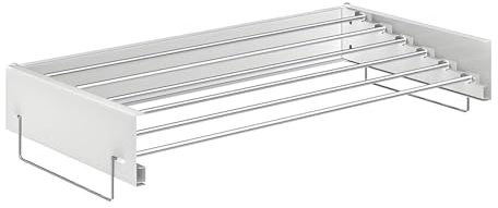 Wandwäschetrockner aus Edelstahl | ausziehbar & faltbar | platzsparende Lösung für den Innen- und Außenbereich für Balkon & Terrasse | 80 cm weiß