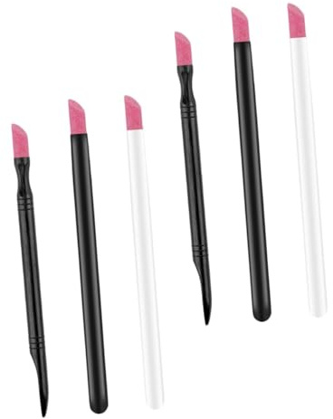 BAZEITFLOW 6 Stück-Pack Manikürestift aus ABS mit Nagelschleifstift Zubehör und Nagelhautentferner Leicht und Tragbar für Natürliche und Künstliche Nägel bei Professioneller Nagelkunst