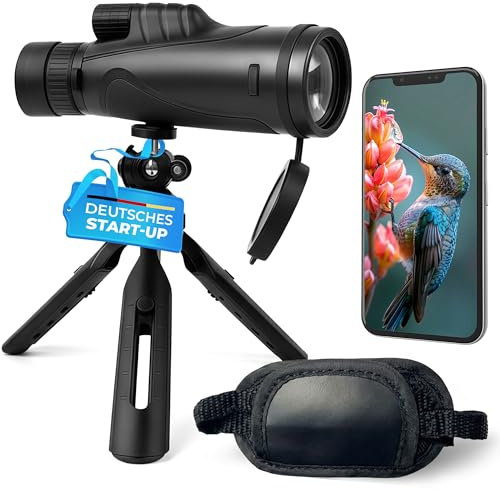 AlpinSpirit Zoom Monokular 10-30x50 mit Stativ & Handschlaufe [IPX4,FMC & BAK4],geeignet für Erwachsene,HD Weitsicht Fernrohr,Monocular, wasserabweisend,für Jagd,Wandern,mit Tasche schwarz