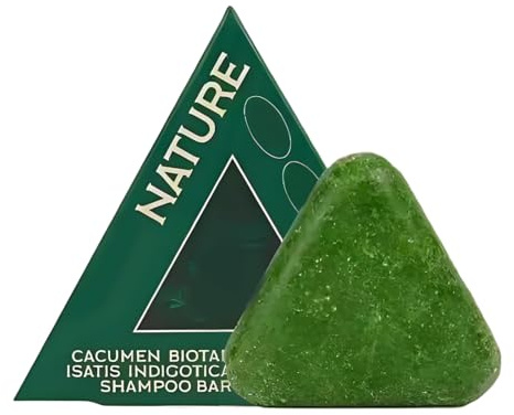 Teegxddy 1 panetto Natural Triangle Shampoo Bar,saponetta alle erbe, sapone naturale alle sette erbe verdi,lenisce e rinforza i capelli, con retina schiumogena,unisex.