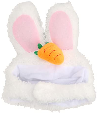 Cappello con orecchie di coniglio per gatti, simpatico e divertente, morbido peluche, regolabile, con orecchie di coniglio, fascia per animali domestici, per gatti, cani di