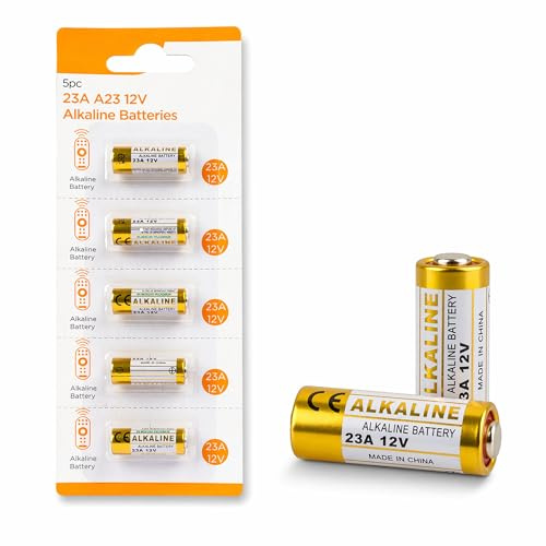 NAVOYS | 5pc 23A 12V Alkaline Batteries | High Power A23 MN21 Battery | Long Lasting for Remote Controls, Doorbells & Garage Remotes | Leak Resistant & Reliable Performance