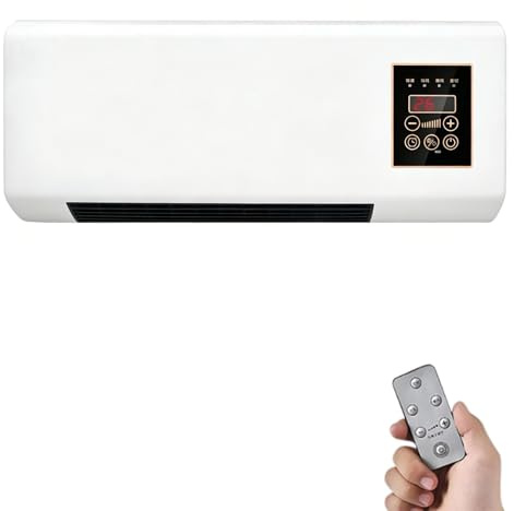 Ventilatore a Parete Silenzioso, Nuovo Ventilatore Riscaldante Gobi con Funzione di Ventilazione, Condizionatore D'aria Portatile, Timer (Nessuna Funzione di Raffreddamento) Guscio Bianco