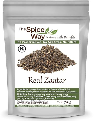 The Spice Way - Real Zaatar with Hyssop spice blend | 2 oz | (No Thyme that is used as an hyssop substitute). With sumac. No Additives, No Perservatives, (Za'atar/zatar/zahtar/zahatar/za atar)