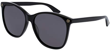 Gucci Damen GG0024S 001 Sonnenbrille, Schwarz (Black/Grey), 58