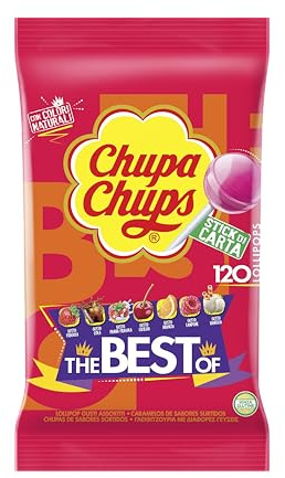 Chupa Chups Original Caramelo con Palo, de Sabores Variados, 120 x 12g