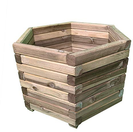 Simply Wood Tanalised Pressure Treated Hexagon Planter – EXTRA LARGE PLUS