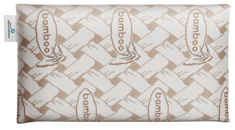 Don Descanso - Almohada de Viaje Viscoelástica Bamboo (42 x 24cm), Ergonómica, Antiácaros y Transpirable. Ideal para Coche y Avión, Alivia la Fatiga, Apoyo de Cabeza y Cuello. Fabricada en España