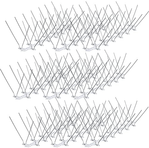 KADAX 9er Set Vogelabwehr, 4-reihig, 3 Meter, Vogelschutz aus Edelstahl und Polycarbonat, Taubenabwehr mit Sollbruchstellen, Vogel Spikes, Taubenspikes für Fensterbank, Dach
