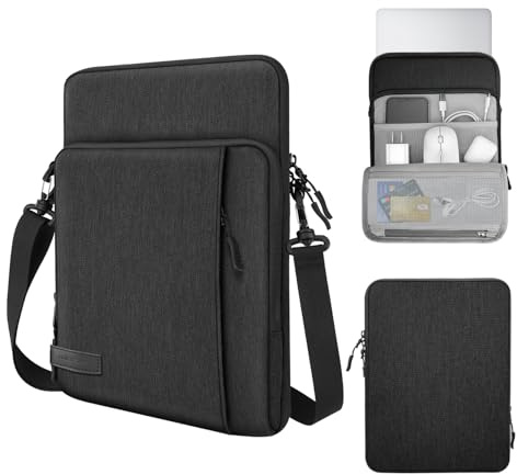 MoKo 13,3 Zoll Laptop Tasche Hülle, Tragetasche für MacBook Air 13 M3 M2 2024-2018, MacBook Pro 14 M3 M2 2024-2021, Tab S8+ 12,4,Surface Pro 8, Schwarz+Grau