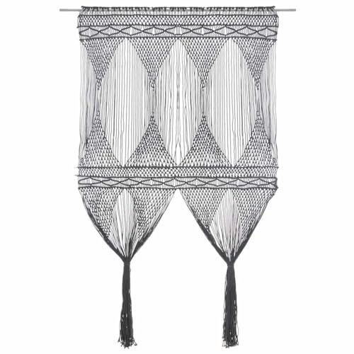 vidaXL Makramee Vorhang Anthrazit 140x240 cm Baumwolle