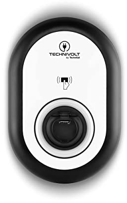 TechniSat TECHNIVOLT 101-11kW Ladestation/Wallbox für E-Autos mit integrierter Ladesteckdose Typ 2 für schnelles Laden zu Hause, RFID-Karte, förderfähig, IP54 - inklusive Ladekabel