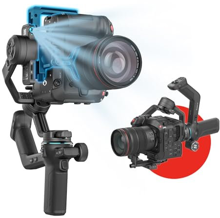 FeiyuTech SCORP-C2 Gimbal Stabilizer DSLR and Mirrorless Camera, Camera Gimbal with Built-in AI Tracking, Native Vertical Shooting, 3.5kg/7.72lbs Payload for Canon/Sony/Panasonic/Nikon/Fujifilm