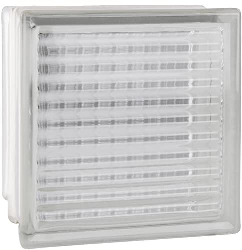 2 Stück Fuchs Design Glassteine Gekreuzt Klar 19x19x15 cm - F60 (Brandschutz)