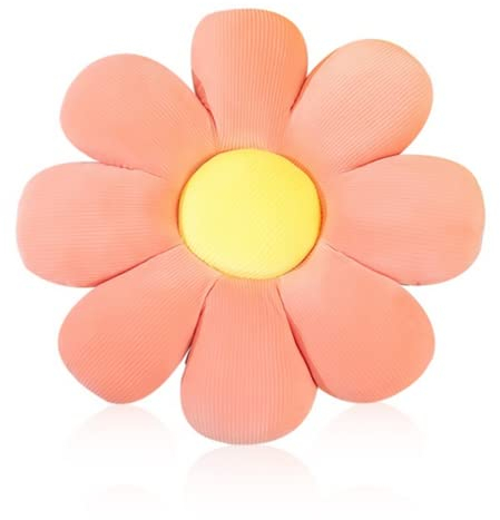 NatureMan Blumen-Bodenkissen, Gänseblümchen-Form, niedliches Sitzkissen, Plüsch-Stuhlkissen, Überwurfkissen, Heimdekoration für Mädchen und Frauen, zum Lesen, Schlafzimmer oder Fernsehen (Rosa, 55 cm)