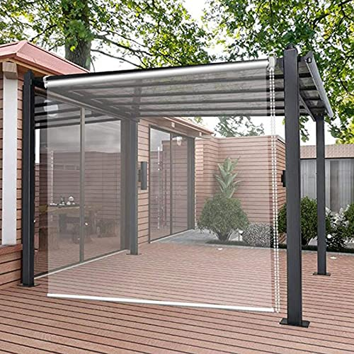 FUFU Seitenzug- & Springrollos Rollo Außenrollo Außenfenster Rollo Transparent, Große wasserdichte PVC-Jalousien für Außerhalb Pergola Bad, 70/90 / 110/130 / 1 tr(Size:90×180cm(35.4×70in))