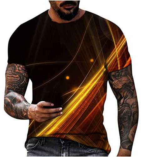 EMATOP Herren Tshirt Sommer Sport Oberteile Casual Rundhals Tunika Tops Vintage Basic Kurzarm Tee Shirts Lustig Neuartiger Druck Sporthemd Schnell Trocknende Sportshirt Regular Fit Laufshirt