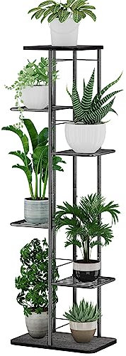 Simple Trending Pflanzenständer für drinnen und draußen, wasserdicht, 6 Etagen, 7 Topfpflanzen, robuster Metall-Blumenhalter für mehrere Ecken