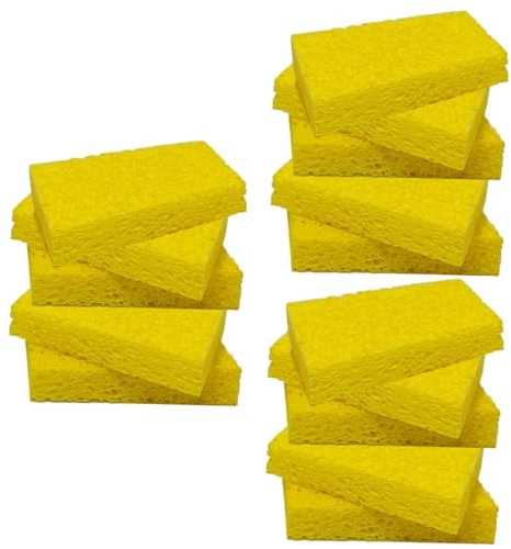 Mobestech 15pcs Cellulose Sponge Cloth for Kitchen Cleaning Dish Washing Towel Household Supplies for Cookware Utensil Dish Absorbent