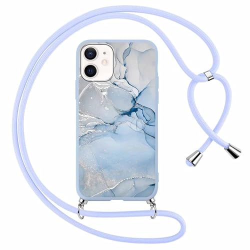 Foonary Coque pour Apple iPhone 11 avec Cordon de Collier, Aesthetic1 Fleur Motif Étui Housse Réglable Lanyard Corde, Souple Silicone TPU Antichoc Protection Case pour iPhone 11 6,1, Floral 1
