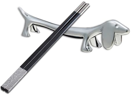 Besteckbänkchen Messerbänkchen Besteckablage | Essstäbchen Halter Silber Dachshund Design Stäbchenbänke 2/5 Stücke Essstäbchen Messer Gabel Löffel Ablage Restaurant Zuhause Abendessen Esszimmer