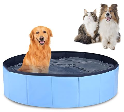 Hundepool Für Große Und Kleine Hunde,80 * 20 cm Faltbare Schwimmbecken,Tragbar & Eco-Friendly PVC Planschbecken,Multifunktionales Haustierbad Für Hunde Und Katzen, Drinnen Und Draußen