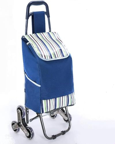 UINGBPXT Foldable Shopping Trolley with 6 Wheels Shopping Carts Waterproof Grocery Cart Stair Climber Trolley Load Capacity 50kg