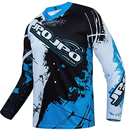 Maglia da ciclismo per bambini da 4 a 14 anni per ragazze e ragazzi, mountain bike, abbigliamento per bambini, maniche lunghe, powersport, bicicletta, BMX Top, 8 anni