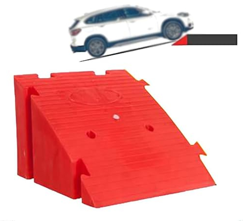 DHNDSDP H-16/19 Zentimeter Rote Rampe Kunststoff-Bordstein Rampe Tragbare Schwelle Rampe Frei Spleißbar Einrastbare Trittflächen Tragbare Stufen Rollstuhl-Rampe(H-19CM)