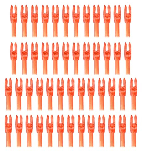 PATIKIL Encoches de Flèche d'Archerie 4,2 mm 0,165, 50 Pièces Insert Clair Encoche de Flèche de Remplacement pour Flèches de Chasse Arc Composé Arc Recurve, Orange
