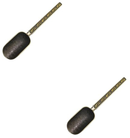 TOPBATHY 2 Piezas cuchara de de cobre cuchara medidora de té de hojas sueltas para servir té matcha medida pava tea set kit de te decoración vintage accesorios de pala de