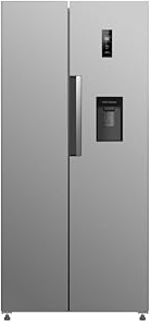 PKM SBS490NFWDIXJ Kühl-Gefrierkombination | Side by Side | 276 Liter Kühlen | 168 Liter Gefrieren | Energieeffizienzklasse E | Schnellgefrieren Modus | NoFrost | Display | Touch Control |Wasserspender