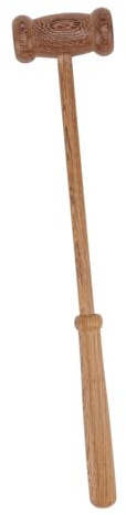 Holzmassagehammer mit Langem Griff für Rücken und Nacken | Braune Oberfläche, Glatte Verarbeitung, Manuelle Anwendung, Geeignet für Massagezubehör und Körperentspannung