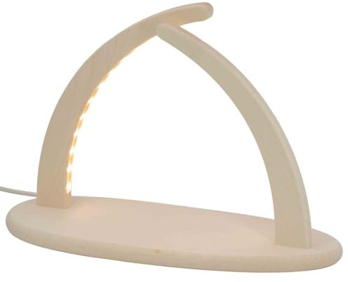 Seiffener Volkskunst | Iluminación de ventana de Navidad | arco LED en punta arco de Navidad arco de luces | decoración navideña de los Montes Metálicos | 29 x 21 cm | Arce vacío