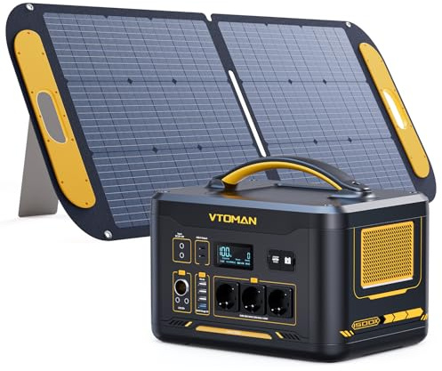 VTOMAN Jump 1500X Station électrique Portable avec 110W Panneau Solaire