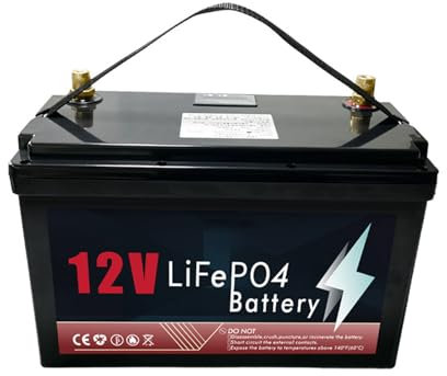 HJGHY 12V 100Ah LiFePO4-Batterie 1280Wh Lithium-Eisen-Batterie-Unterstützung in Serie/Parallel für Camper, Wohnwagen, Roadtrip, Solarsystem