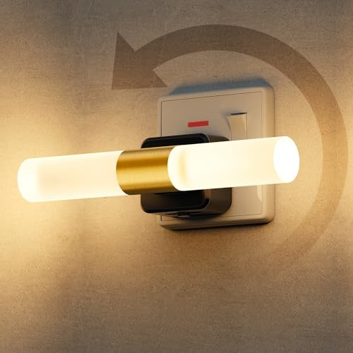 LOHAS-LED Plug in Night Light, LED Night Light Plug in Wall with Dusk to Dawn Sensor, Acrylic Nightlight Warm White 3000k, Dimmable 0-100LM, for Bathroom, Hallway, Bedroom[1 Pack]