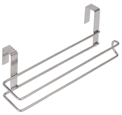 JISADER Portarrollos de Papel para Rollos de Cocina, Resistentes y ahorradores de Espacio, de Acero Inoxidable, para envoltorios de Aluminio y Utensilios, Dos Ganchos