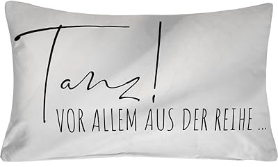Lustige Dekokissen mit Sprüchen, Dekoratives Samtkissen mit Druck, verschiedene Größen, Sofakissen mit Füllung, Geschenk für Männer und Frauen (Tanz aus der Reihe, 30x50 cm)