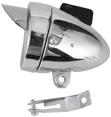 SweetSerenade Bicycle Light Bike Retro Front Fog Light LED Metal Chrome Bike Lamp Vintage Bicycle Accessories Silver