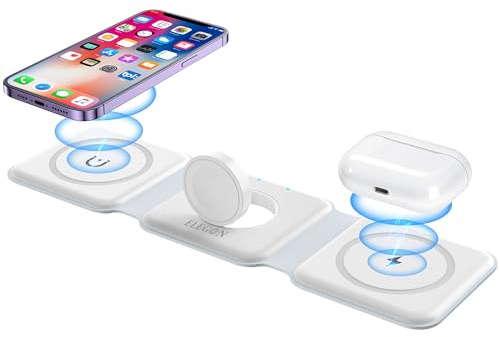 Elegon Vit trådlös ultrasnabb 30 laddare. Snabb trådlös mobil laddning, hörlurar, klockor (White)