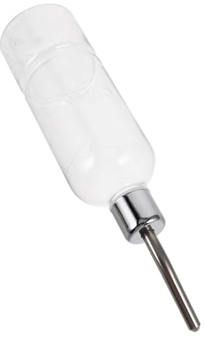ibasenice Botella de Agua Potable para Mascotas Pequeñas Dispensador Automático Inoxidable 350 Ml para Jaula Uso Conejos Hámsters y Cobayas