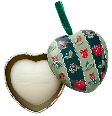 Heathcote & Ivory Scented Soap in Heart Shaped Tin 90g With Display Tray, Moisturiser, Shea Butter, Fragrance, Vegan and Cruelty Free, Luxury Beauty Gift, Christmas Stocking Filler