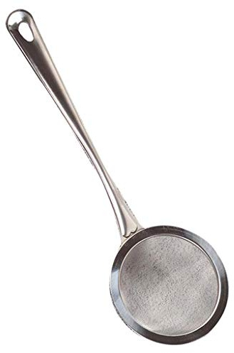 Cucchiaio in acciaio inox per schiumare grasso, a maglia fine, per grassi, marmellate, marmellate, schiumarola, colore argento, 11 cm