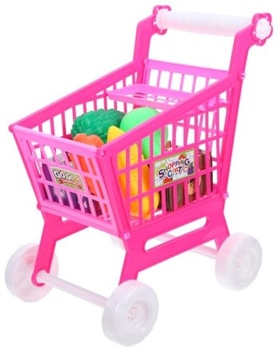Beaupretty Chariot de Courses Mini Simulation pour Garçon Fille Design Sécurisé et Ergonomique Jeu Dimitation Éducatif pour Développer la Motricité Rangement